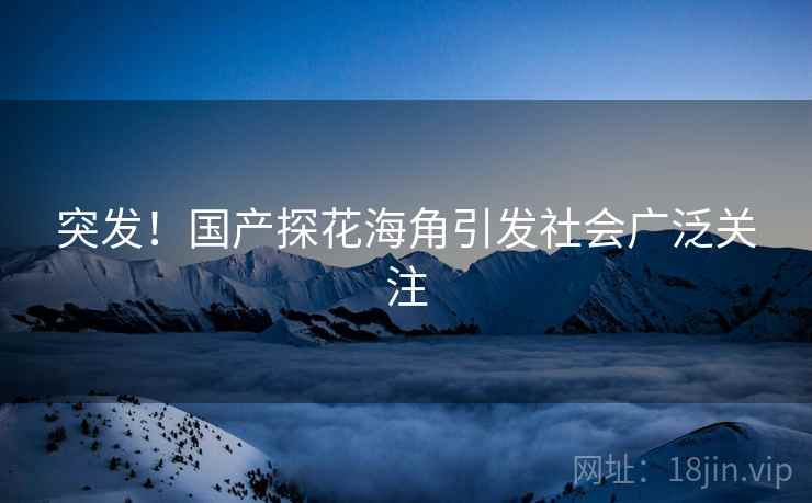 突发！国产探花海角引发社会广泛关注